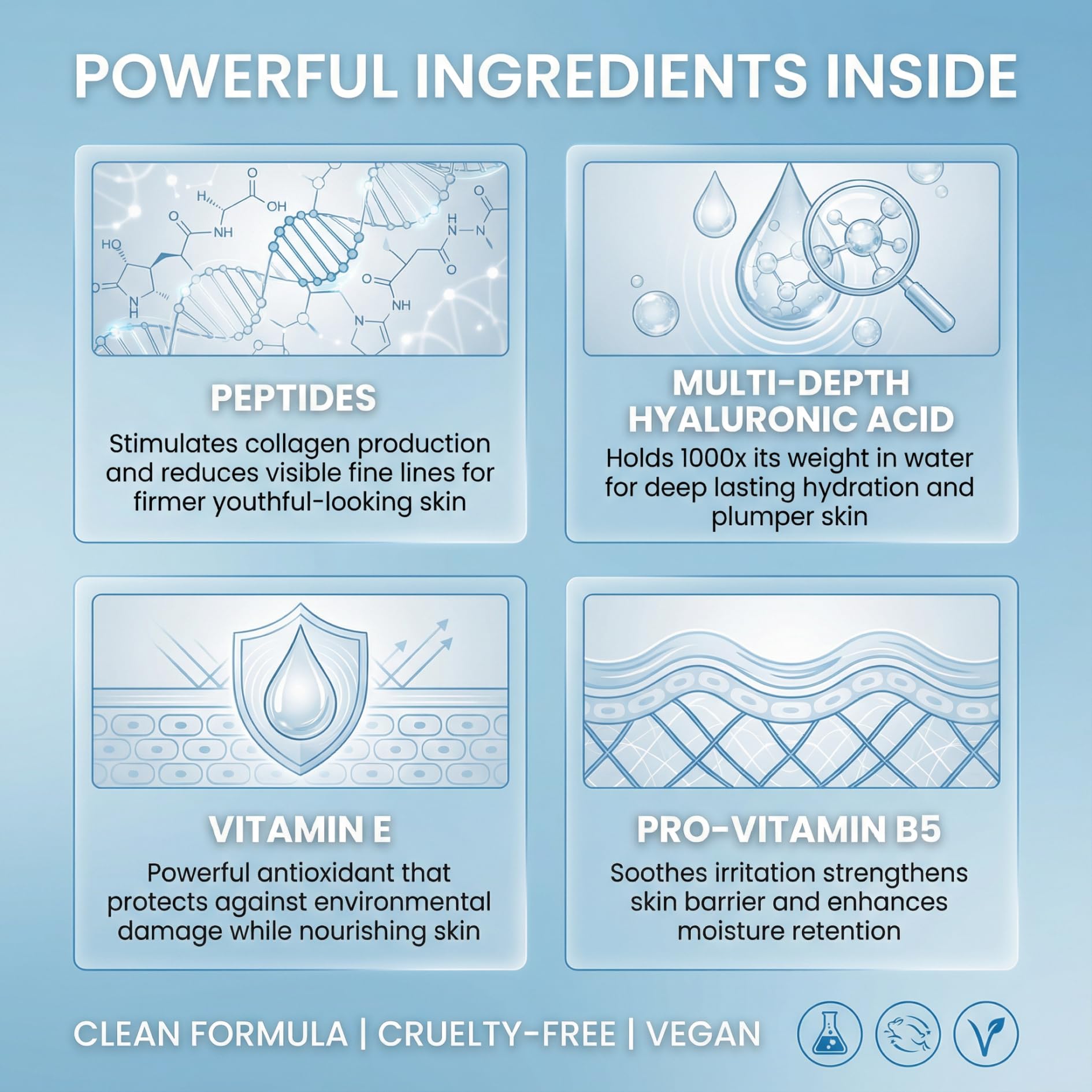 Fórmula vegana sin fragancia de Eva Naturals para piel sensible.