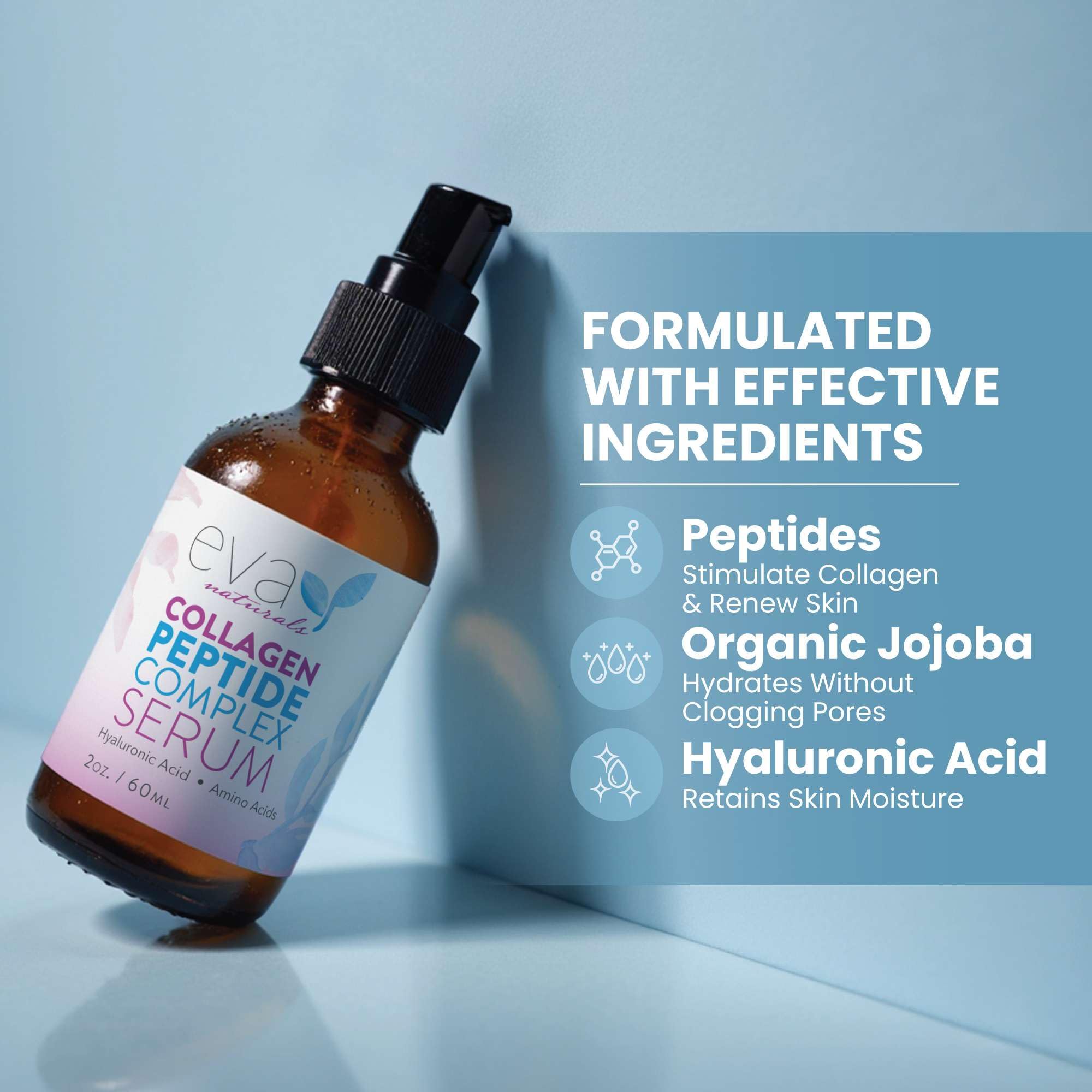 Utilisation post-microneedling Eva Naturals Multi-Peptide pour meilleure absorption.
