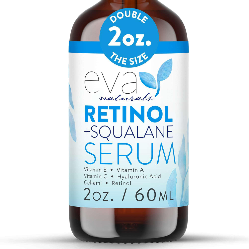 Eva Naturals Sérum Retinol Esqualano en botella, mejora firmeza y tono de la piel