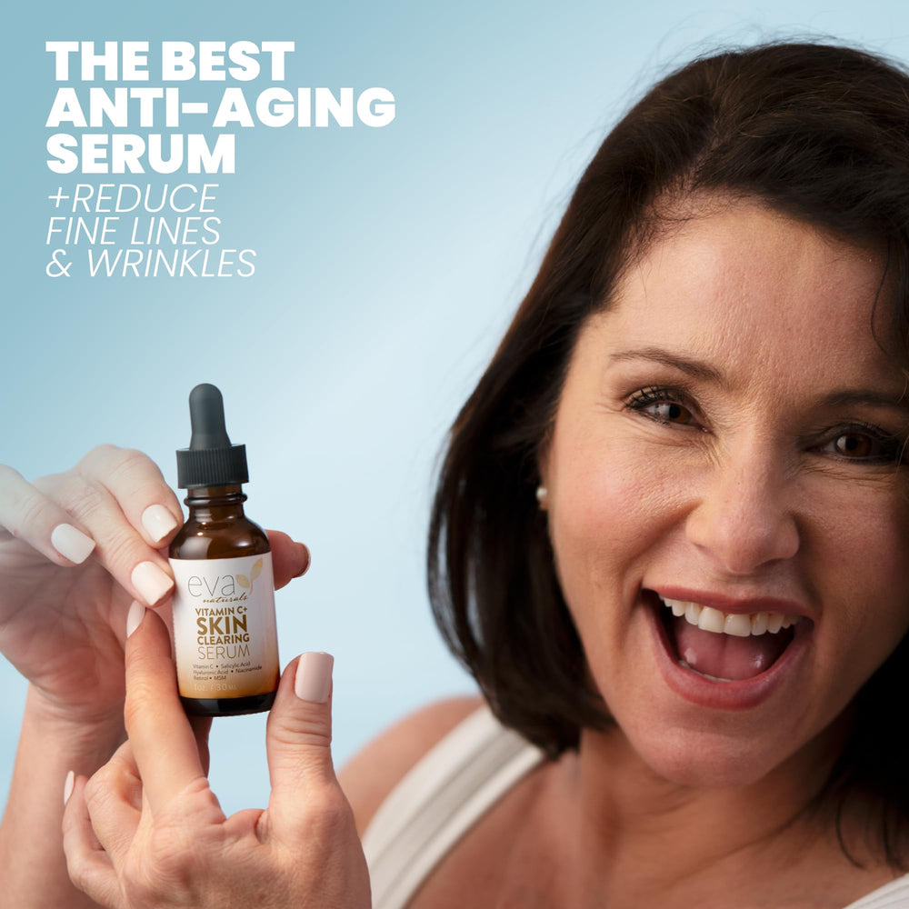 Aplicación suave en la palma de Eva Naturals Serum Vitamina C.