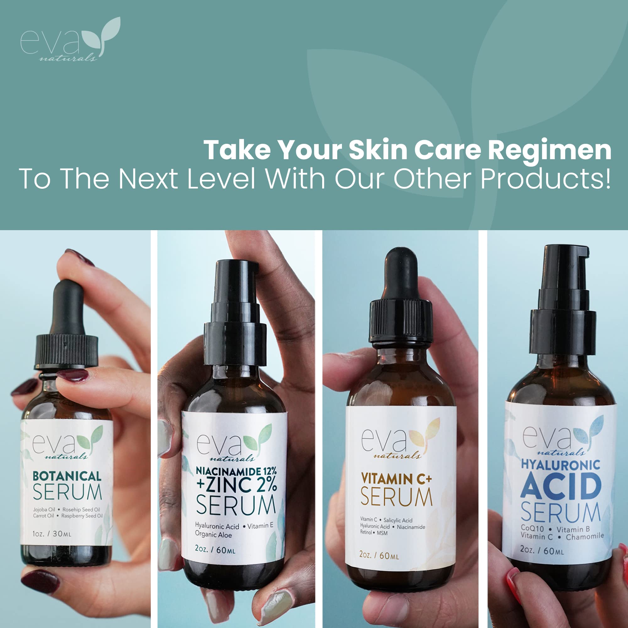 Envase limpio de Eva Naturals Serum Vitamina C para piel clara.