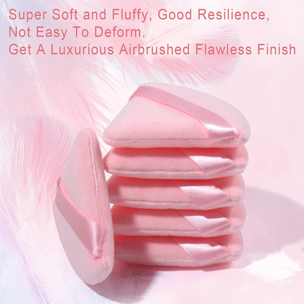 Esponja triangular EVAOUXIU para polvo rosa, uso para polvo compacto.