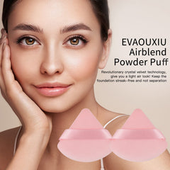 Esponja triangular EVAOUXIU para polvo rosa, perfecta para contorno.
