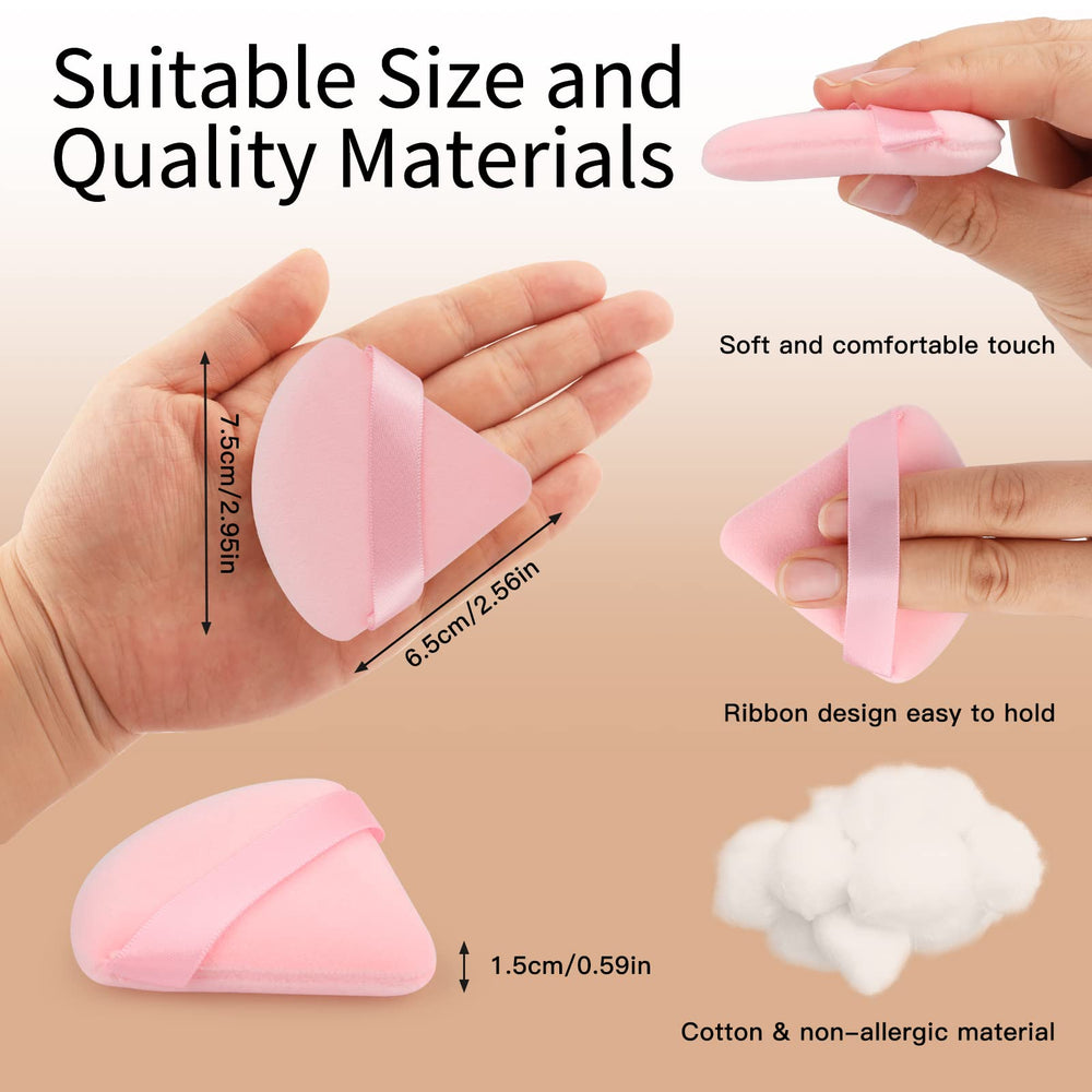 Esponja triangular EVAOUXIU para polvo rosa, tamaño cómodo para diario.