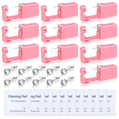 Evatage kit de perforación de oreja desechable en primer plano, práctico para uso en casa