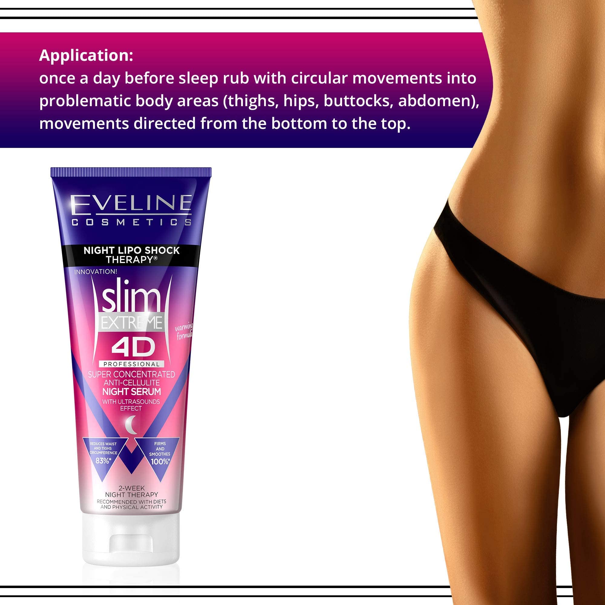 EVELINE Slim Extreme 4D muestra efecto firma y contorno definido durante la noche