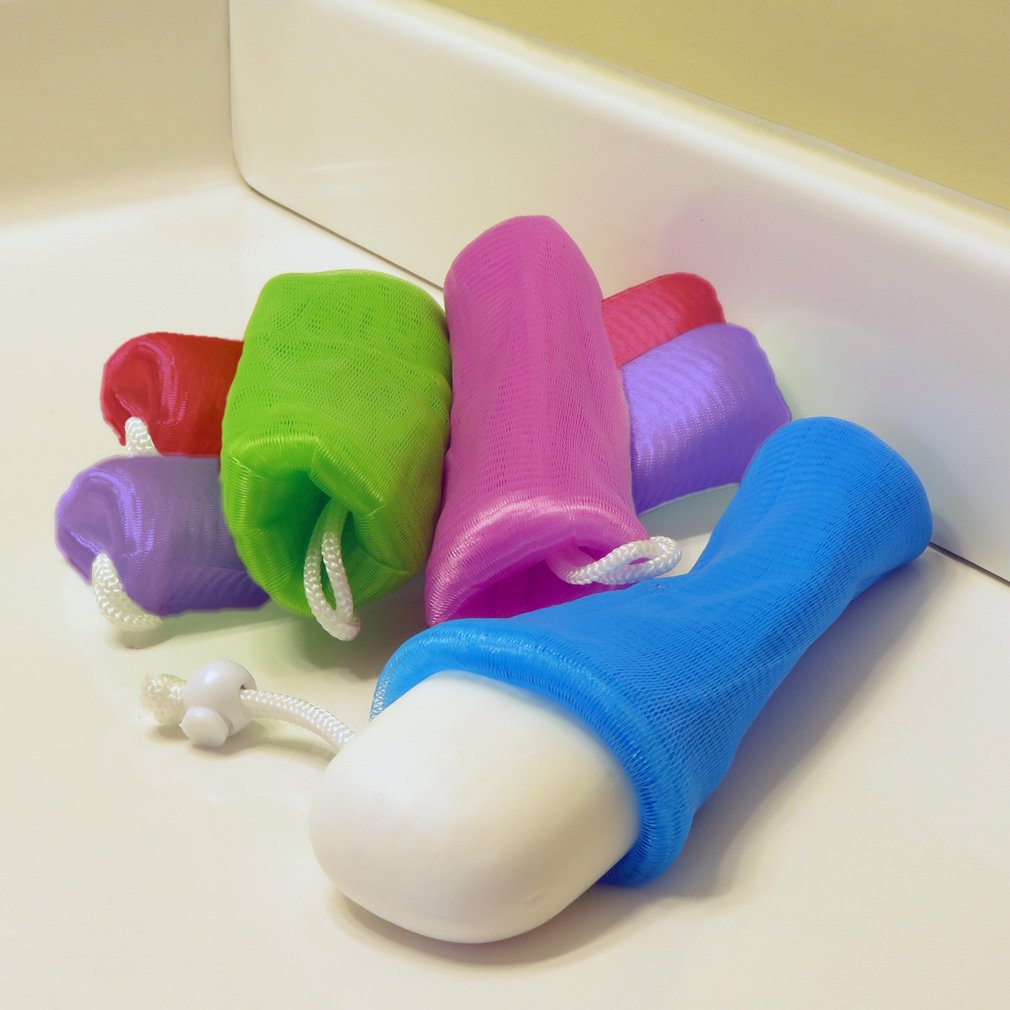 Evelots bolsa exfoliante de malla verde para recoger restos de jabón