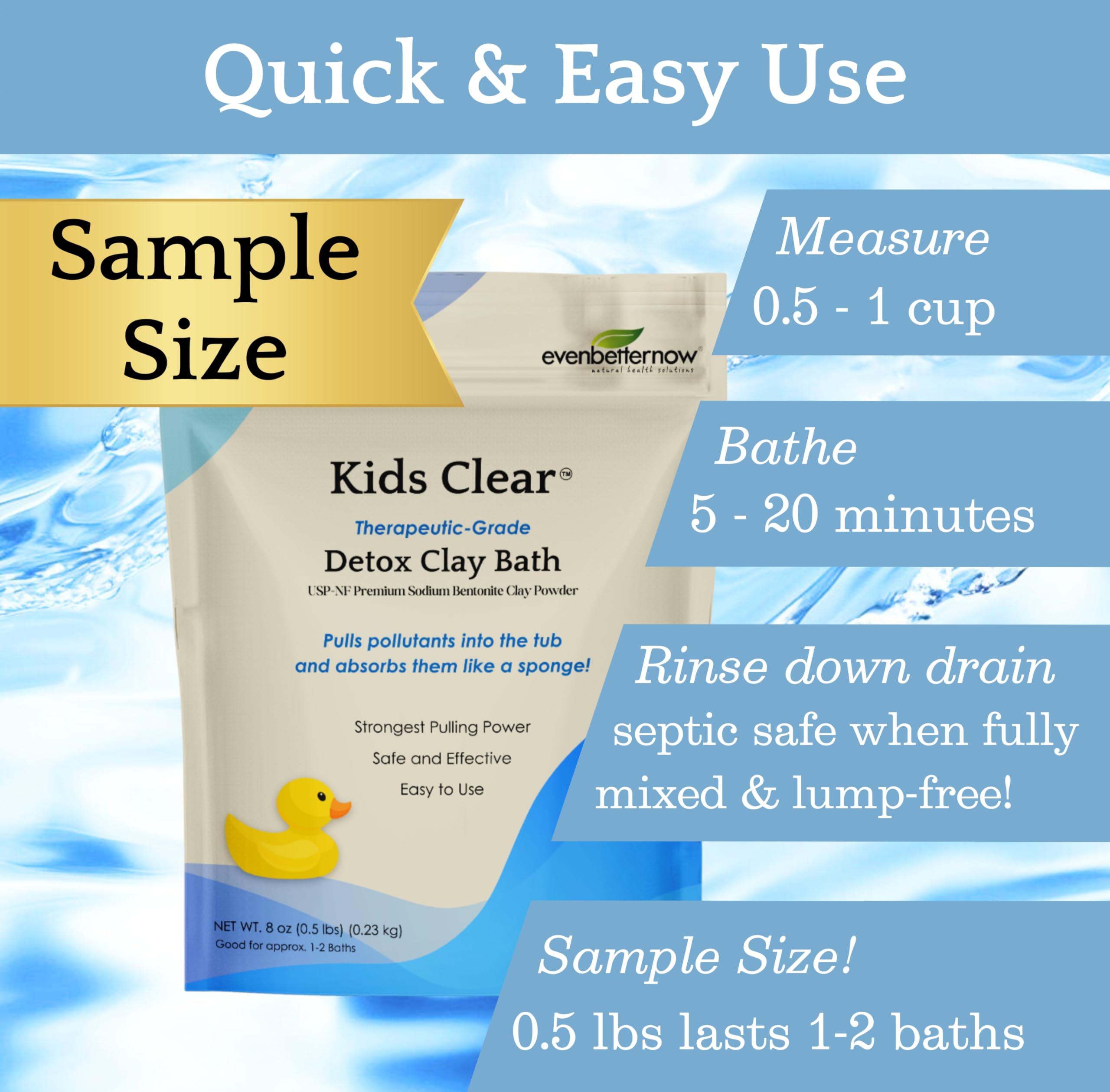 Evenbetternow Kids Clear Detox experiencia suave para niños con piel sensible.