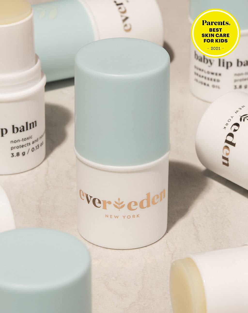 Evereden Baby Lip Balm squirm-free use, safe for tiny mouths.