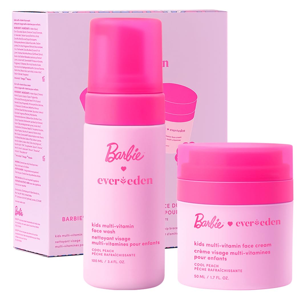 Evereden Barbie Edition gel-nettoyant-visage-enfant, nettoie en douceur les peaux sensibles.