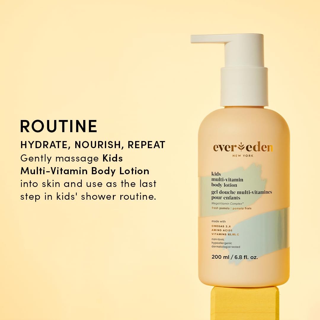 Evereden Enfants Lotion Voyage: hydratation rapide après le bain.