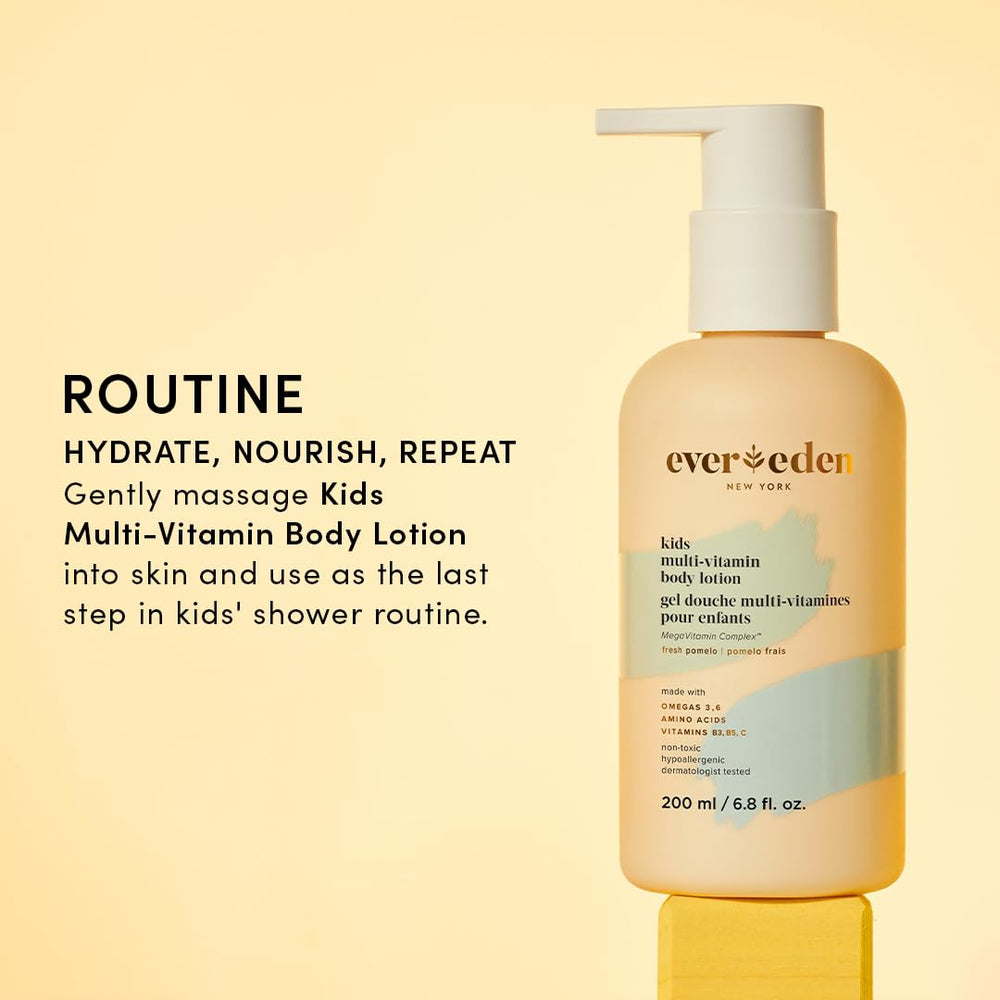 Evereden Enfants Lotion Voyage: hydratation rapide après le bain.