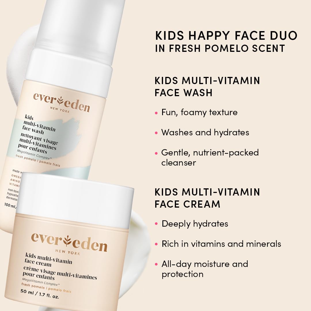 Evereden Enfants Nettoyant Visage Voyage: peau propre et hydratée.