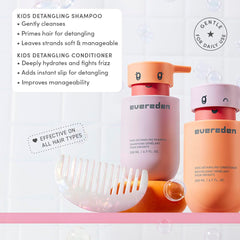 Cepillo desenredante de Evereden Happy Hair Duo facilita peinado suave para niños.