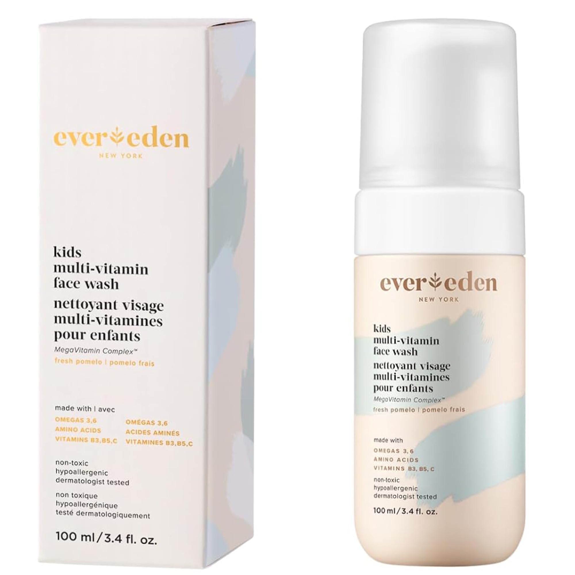 Evereden Kids Face Wash con aroma a pomelo para limpieza diaria suave