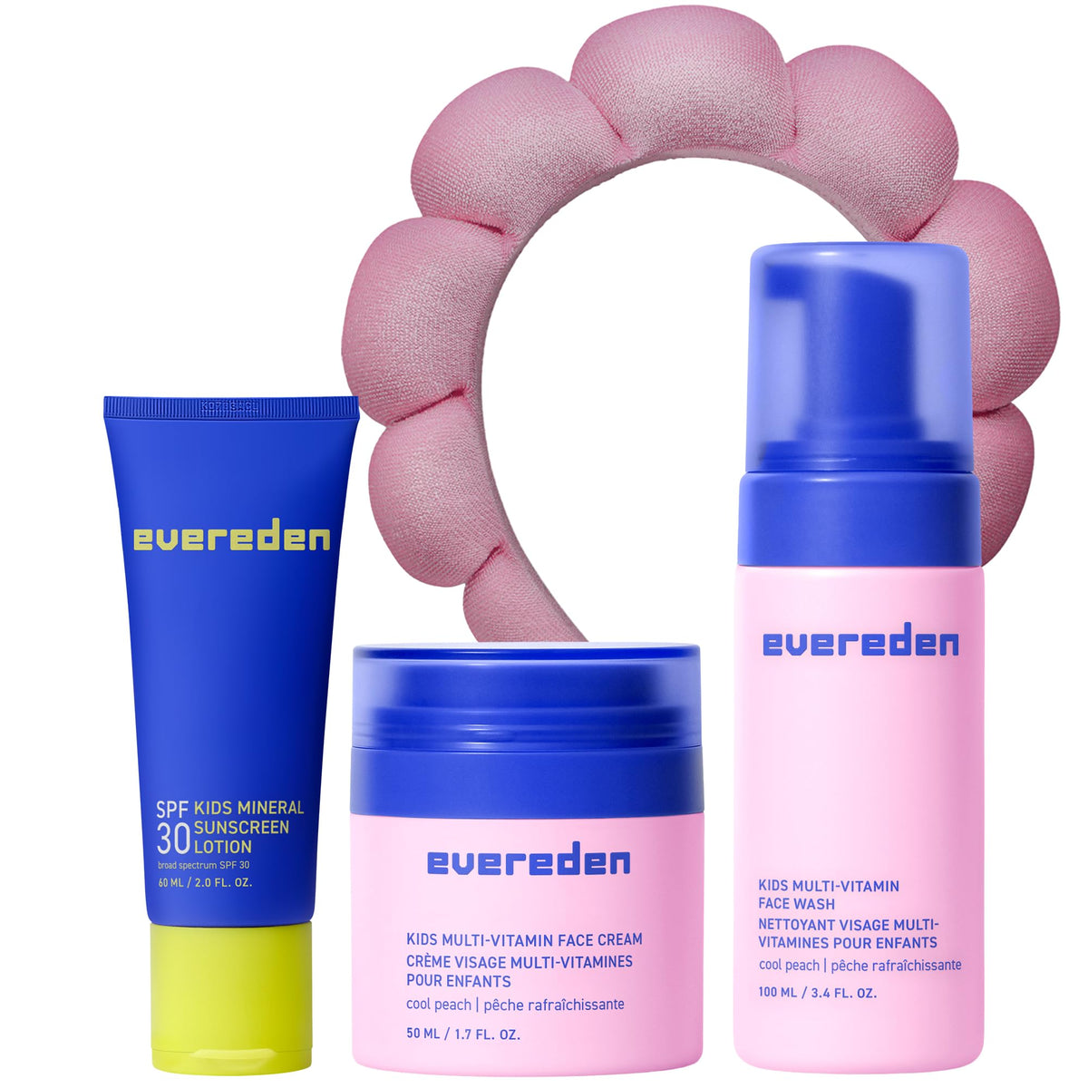 Evereden Kids limpiador facial para piel sensible, limpieza suave.
