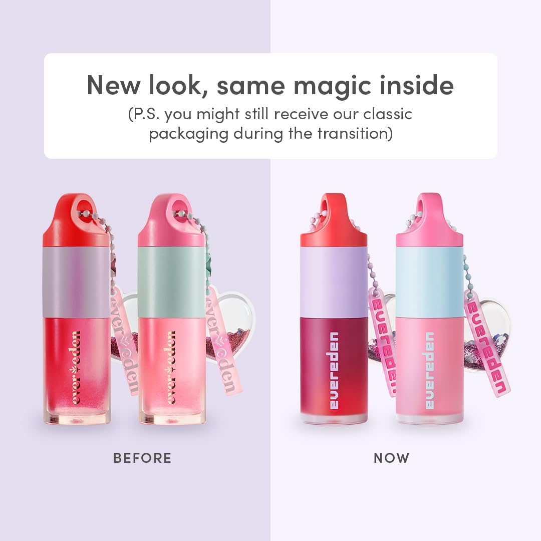 Close-up of Evereden lip gloss application showing subtle tint.