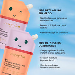 Acondicionador Evereden aplicado en cabello húmedo, peinado suave y cómodo.