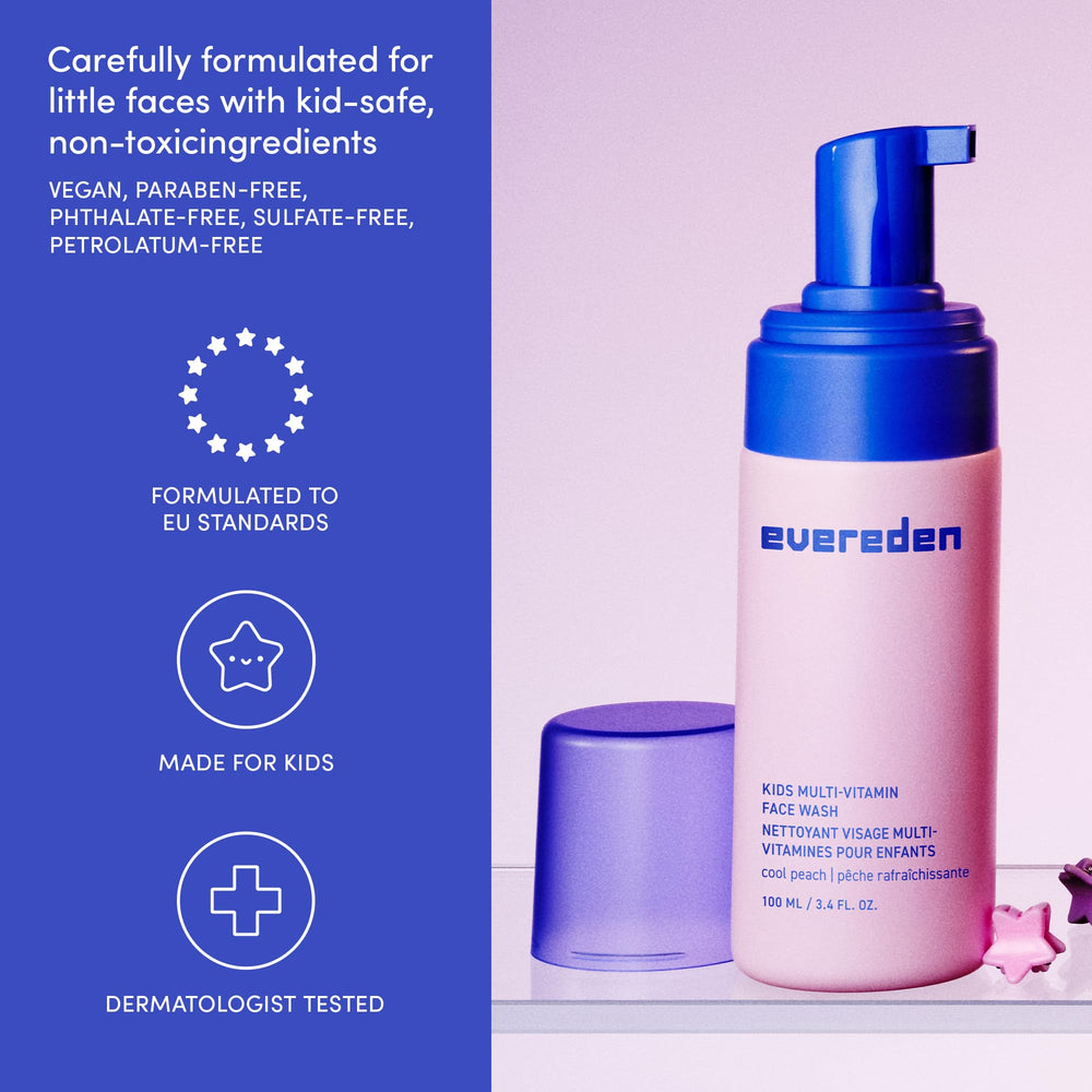 Evereden Kids Face Wash espuma cremosa que enjuaga fácilmente