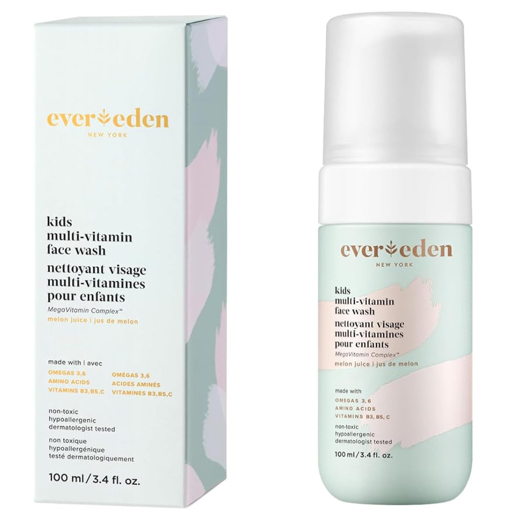 Evereden Kids Face Wash botella con jugo de melón para piel sensible