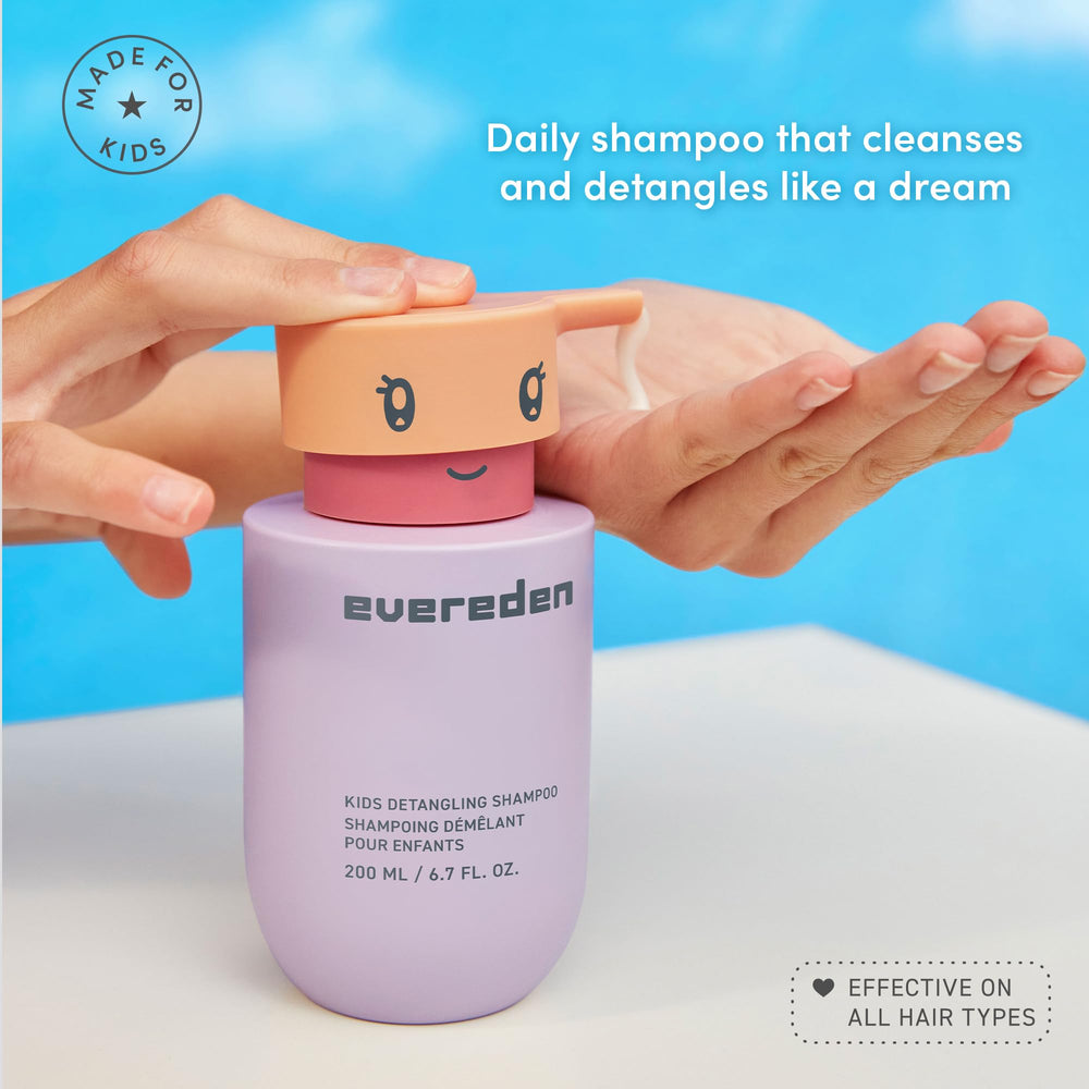 Evereden Shampooing Enfants - Cheveux longs démêlés et brillance naturelle.