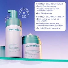 Evereden crema facial sin fragancia para niños, hidratación suave y protección diaria.