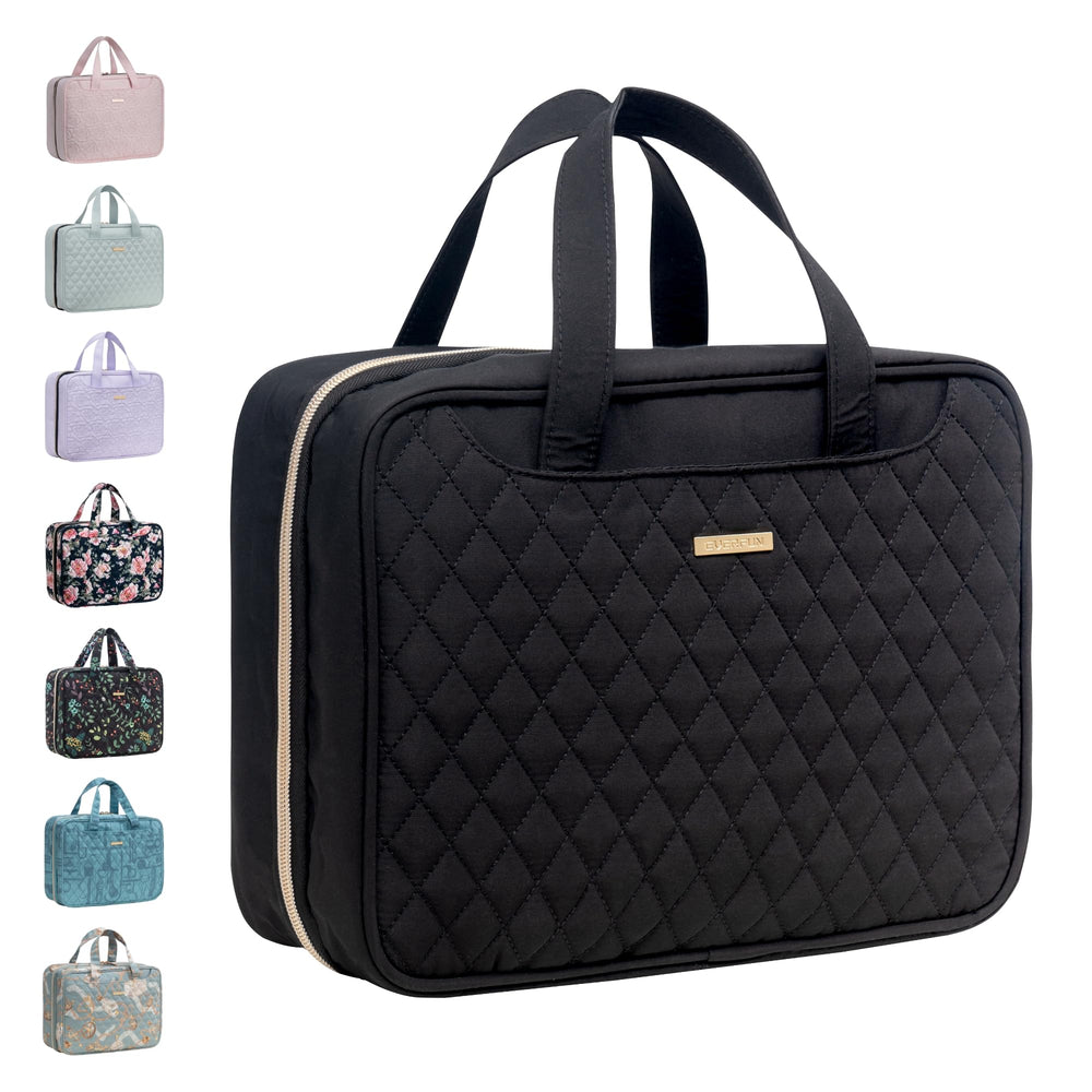 Everfun bolsa higiene viajera colgante 360, facilita acceso rápido a tus esenciales.