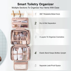 Everfun kit higiene compartimentos para maquillaje, organiza tus productos de forma clara.
