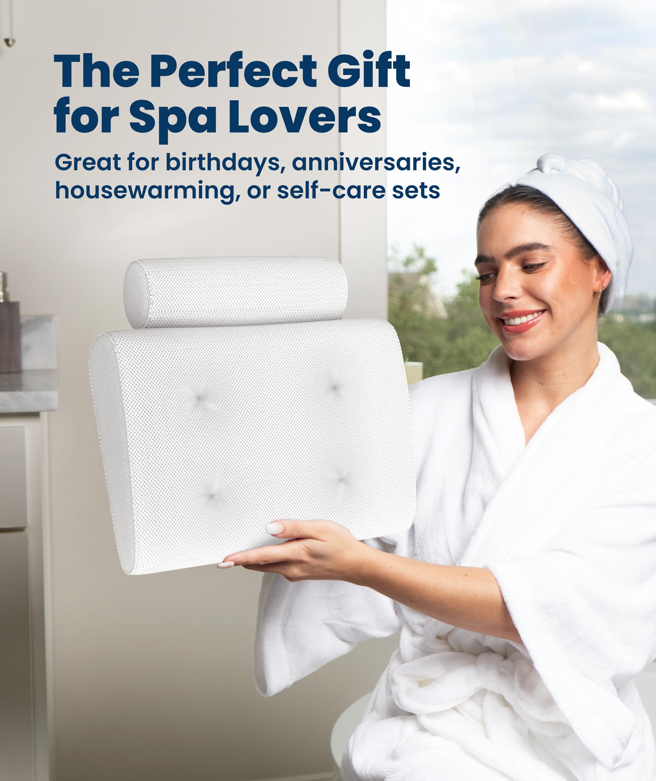 Everlasting Comfort, almohada de baño, apta para bañeras y jacuzzis para spa en casa