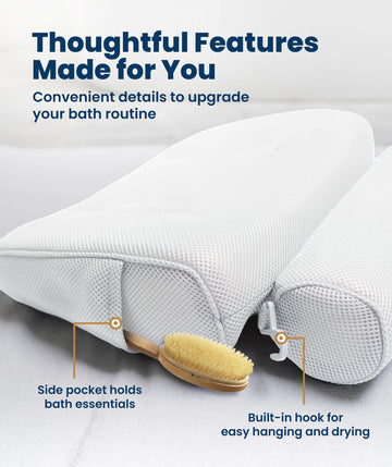 Everlasting Comfort, almohada de baño, diseño ergonómico para uso cómodo en bañeras