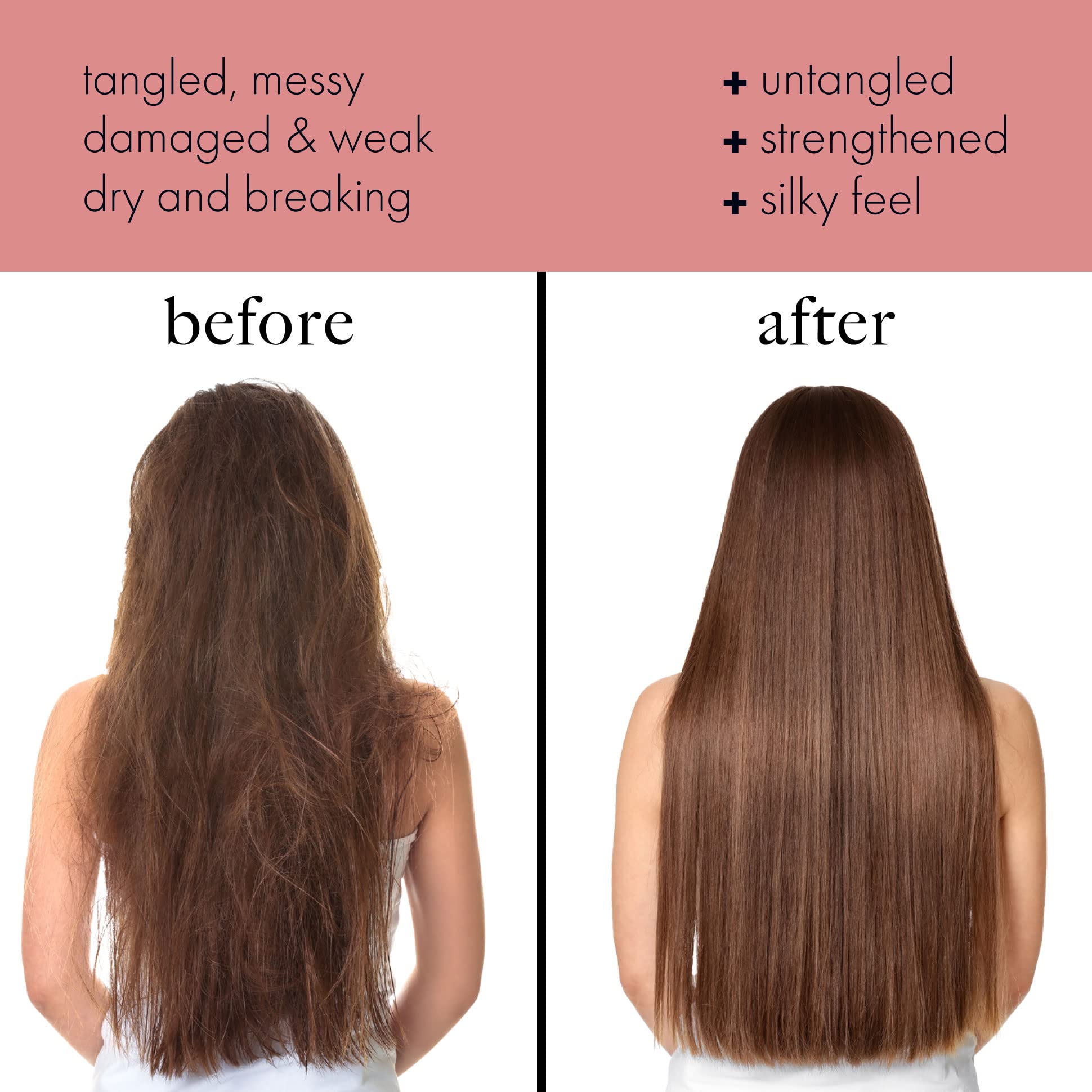 Everlong Untangle bottle shown with extensions during leave-in detangler use.