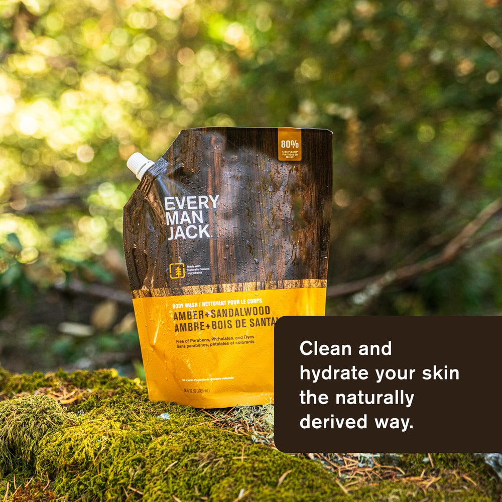 Every Man Jack Amber Sandalwood envase recarga grande para reducir plástico