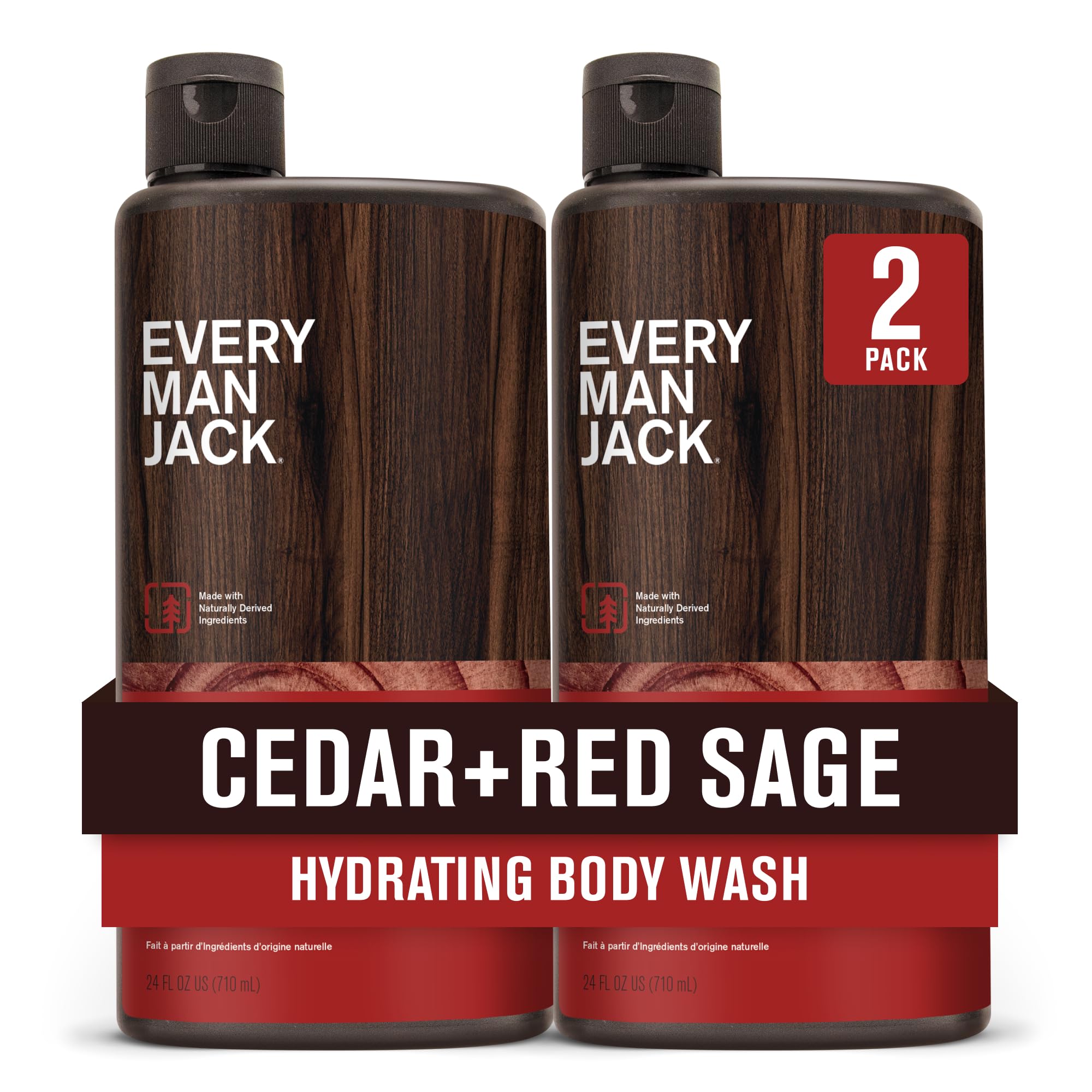 Every Man Jack gel de ducha Cedro y Salvia en botella para aroma masculino duradero
