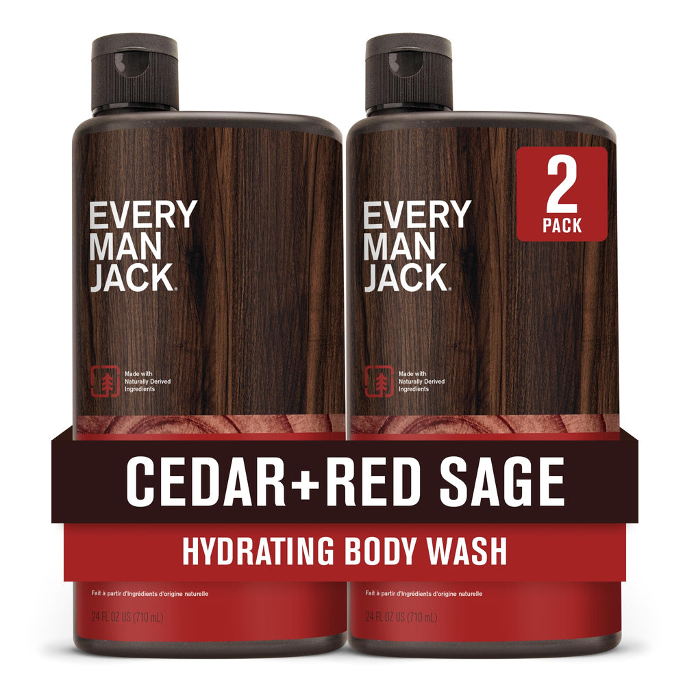 Every Man Jack gel de ducha Cedro y Salvia en botella para aroma masculino duradero