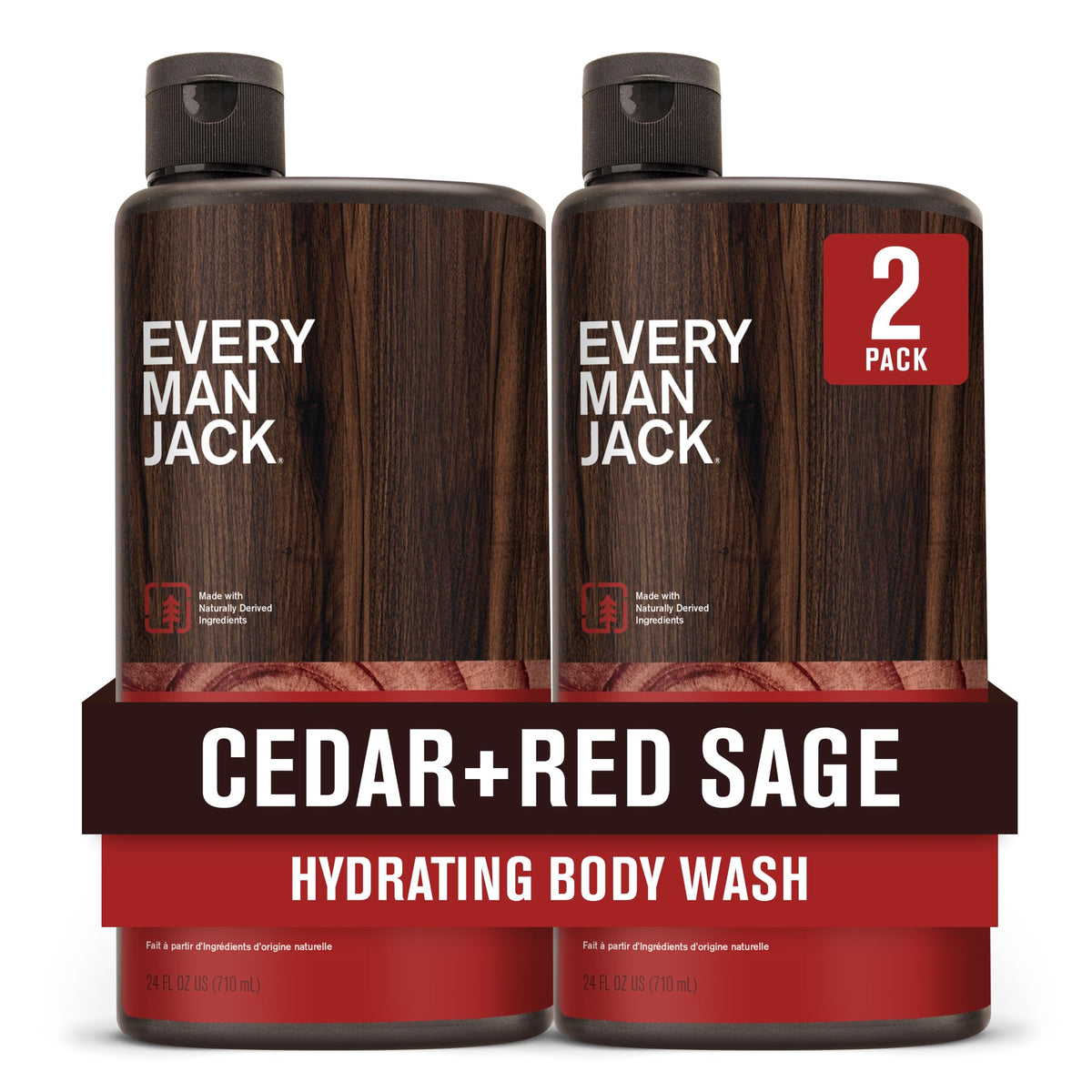 Every Man Jack gel de ducha Cedro y Salvia en botella para aroma masculino duradero