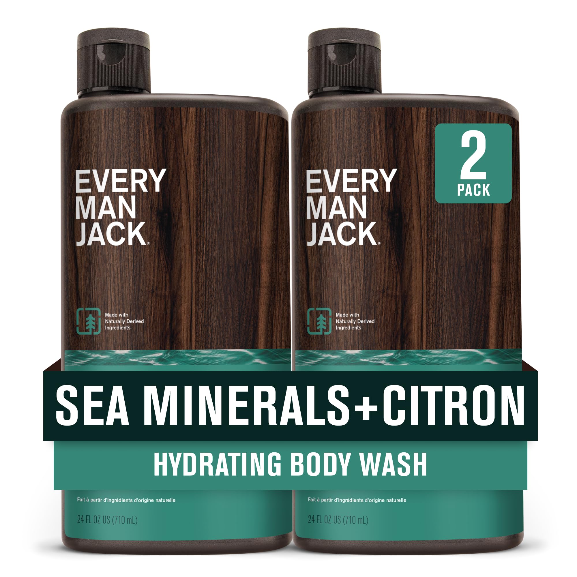 Every Man Jack – bouteille Sea Minerals Citron, douche rafraîchissante et revitalisante.