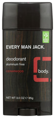 Desodorante en barra Every Man Jack con aroma a cedro para la frescura diaria.