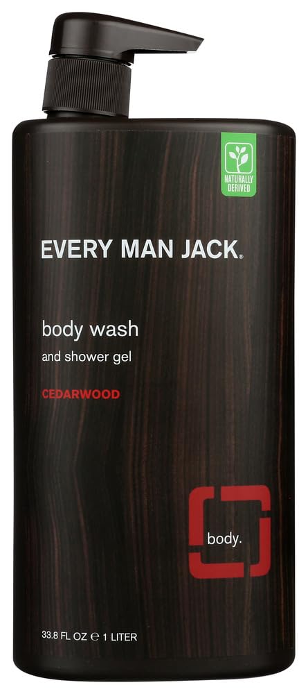 Every Man Jack doble pack gel de ducha para hombre con aroma a cedro, ideal para uso diario.