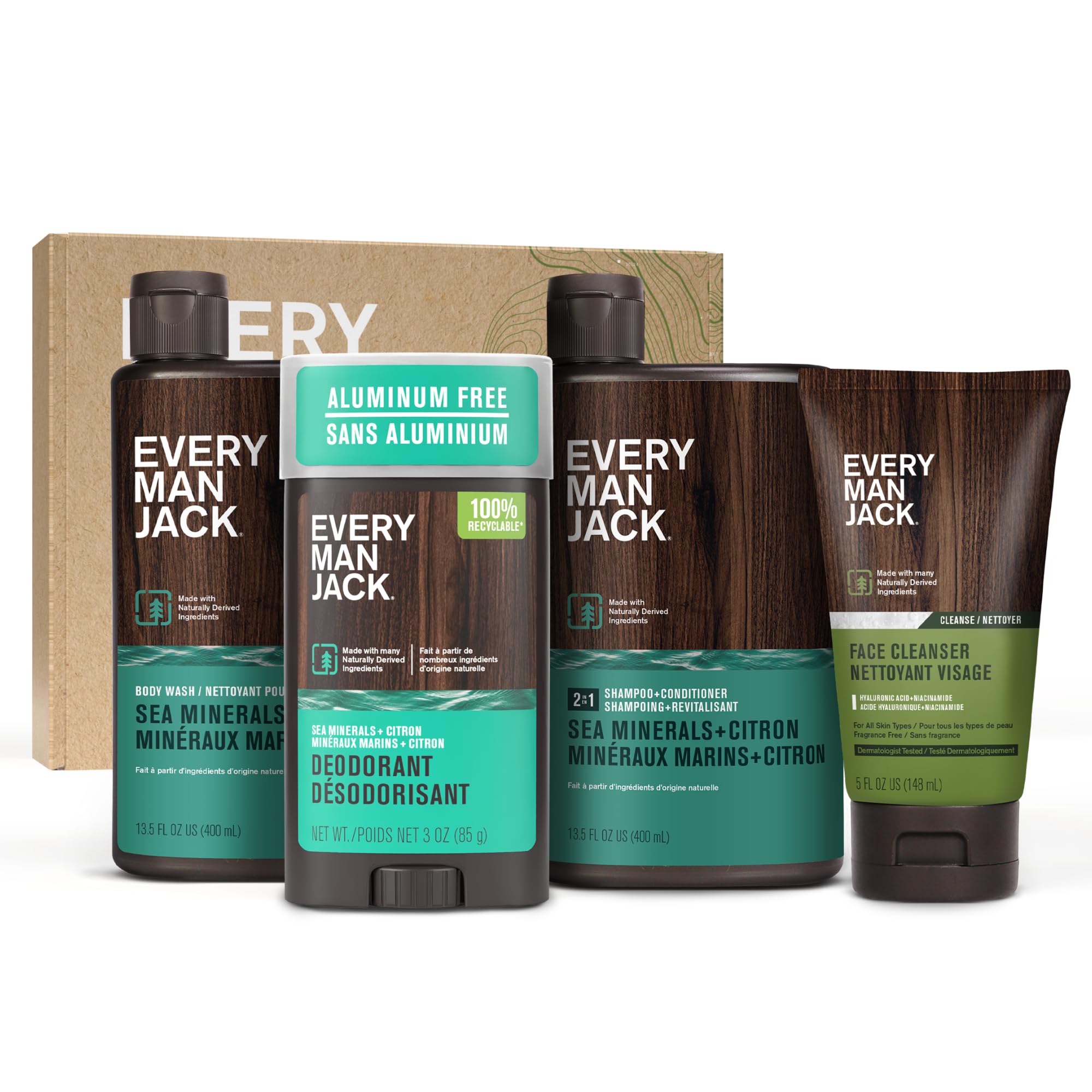 Every Man Jack Douche Sea Minerals Citron, hydratante et rafraîchissante.