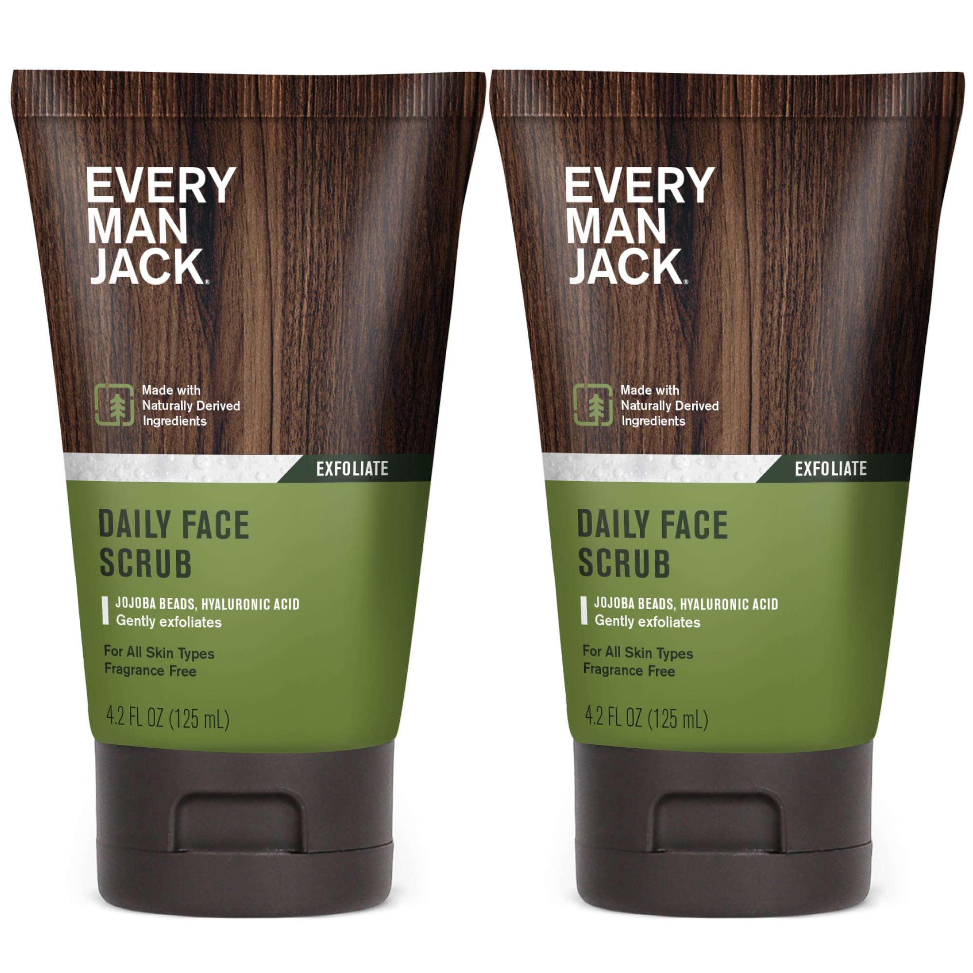 Every Man Jack exfoliante facial para hombres, botella 4,2 oz, limpieza suave de la piel.