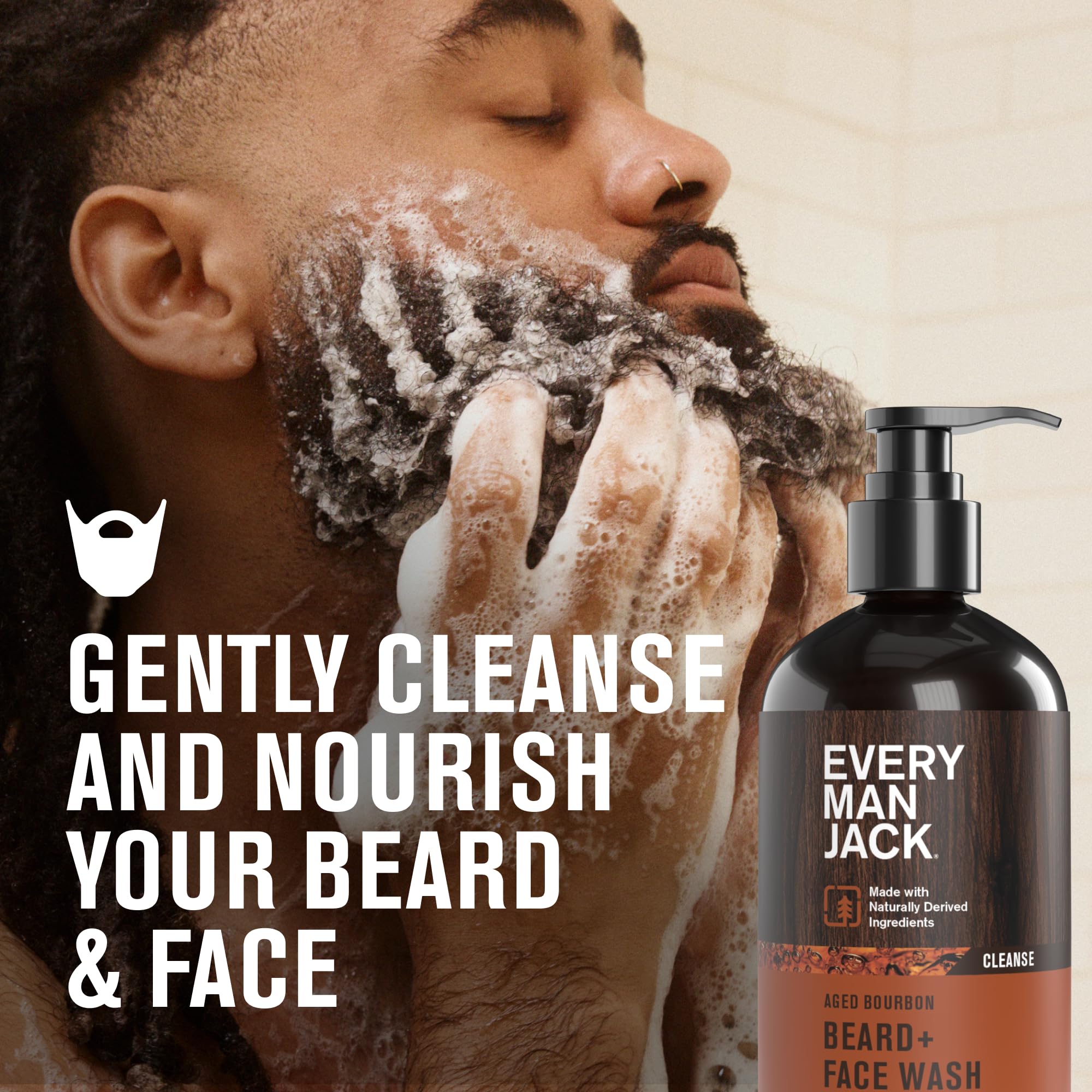 Fragancia bourbon suave en etiqueta de Every Man Jack para un aroma sutil.