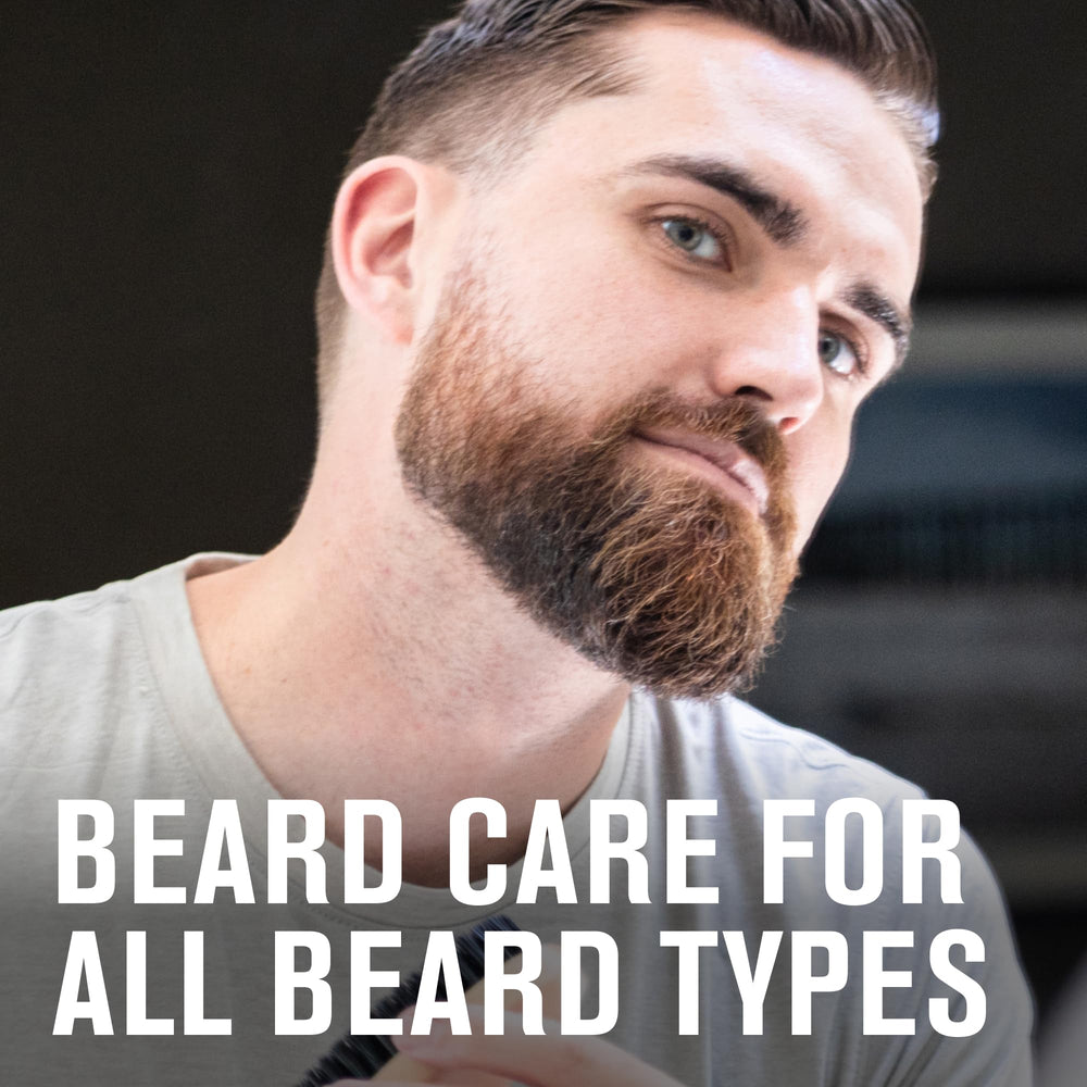 Gift set box close-up highlighting premium beard care packaging.