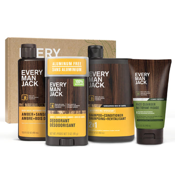Every Man Jack jabon corporal ámbar-sándalo para limpieza suave diaria
