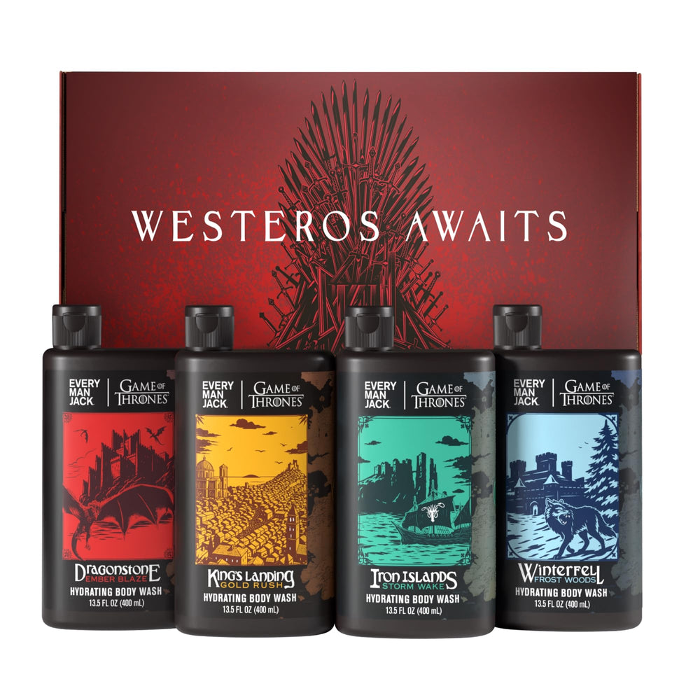 Every Man Jack Juego de Tronos, botella Desembarco del Rey para una ducha revitalizante.