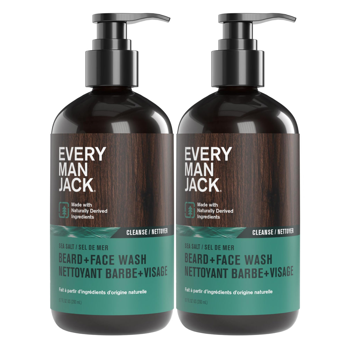 Limpiador para barba y rostro de Every Man Jack en espuma, limpieza suave y eficaz