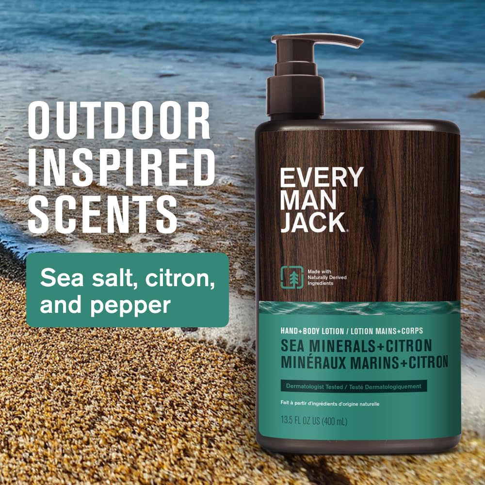 Outdoor-inspired sea minerals scent on bottle evokes fresh ocean spray and citrus.