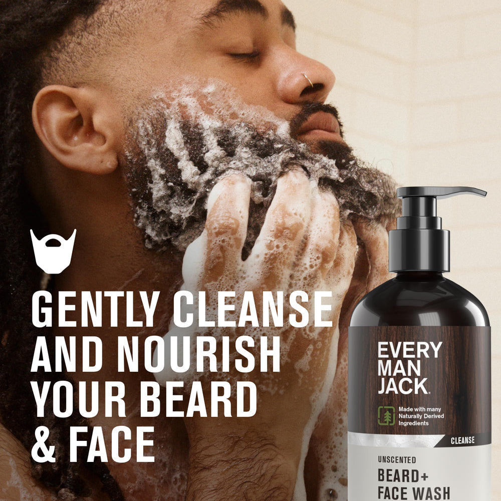 Every Man Jack prueba dermatológica, limpieza suave para barba y piel sin fragancia.