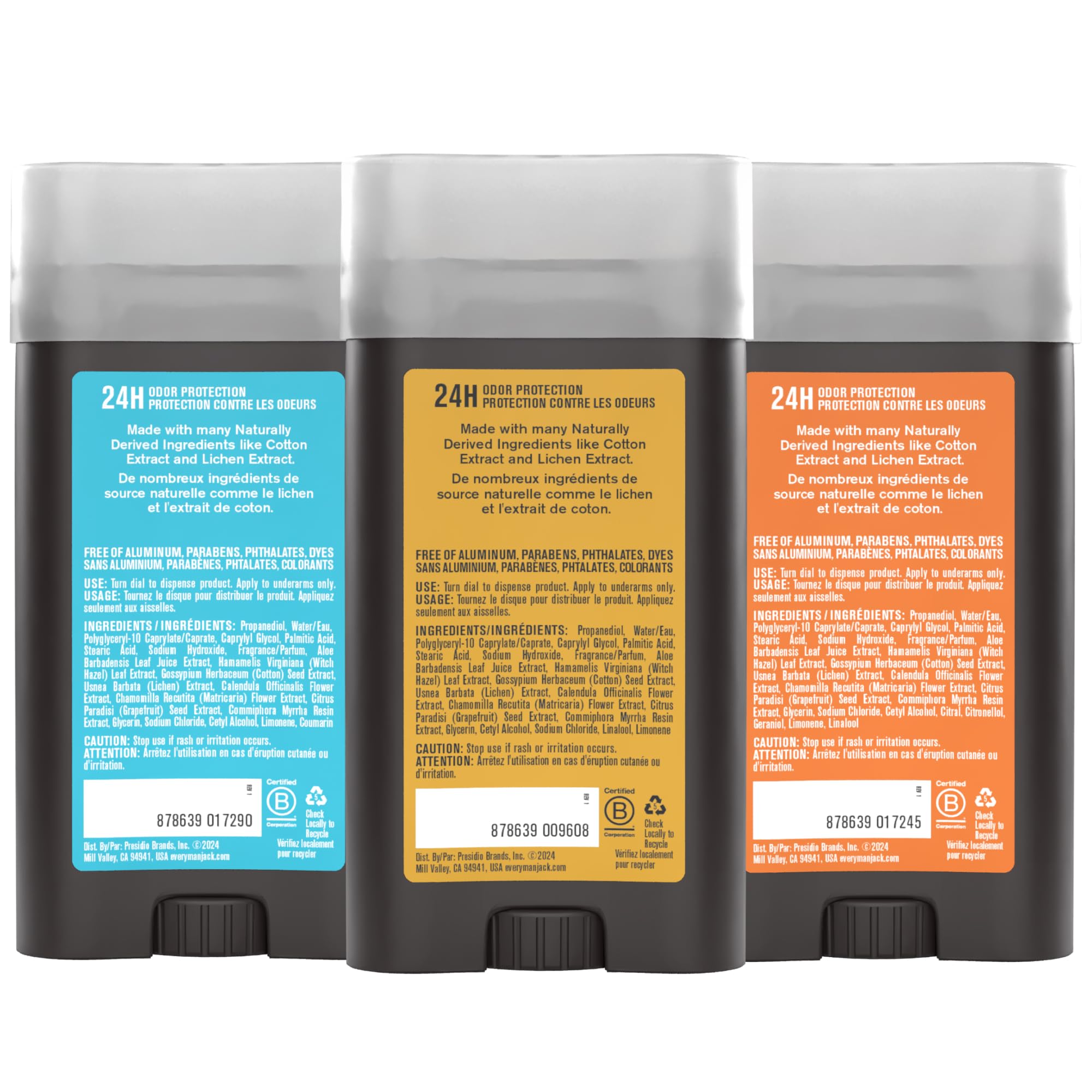 Tres desodorantes naturales, ideal para prueba o regalo.