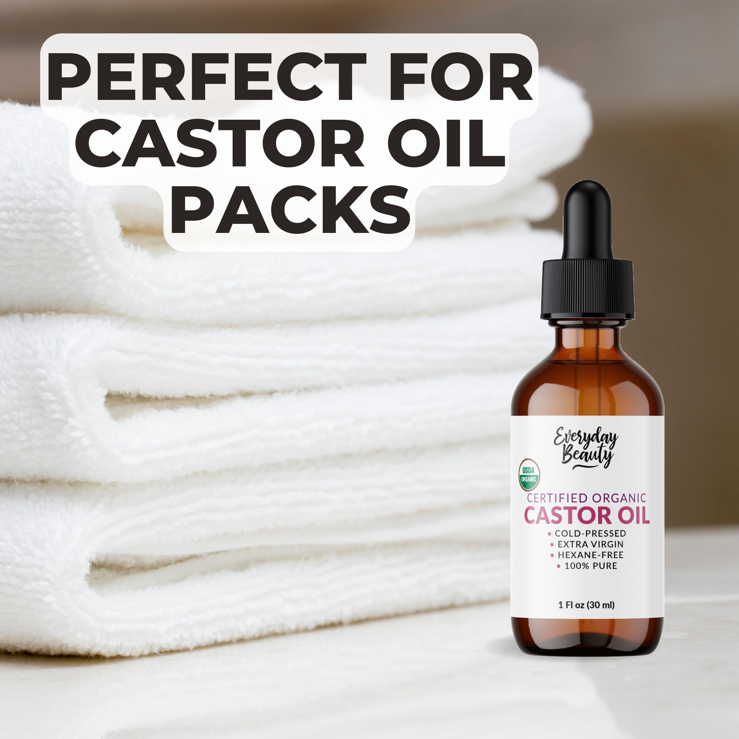 Uso en packs de aceite de ricino con Everyday Beauty para bienestar en casa