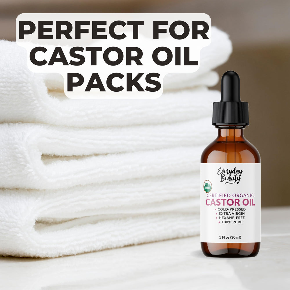 Uso en packs de aceite de ricino con Everyday Beauty para bienestar en casa